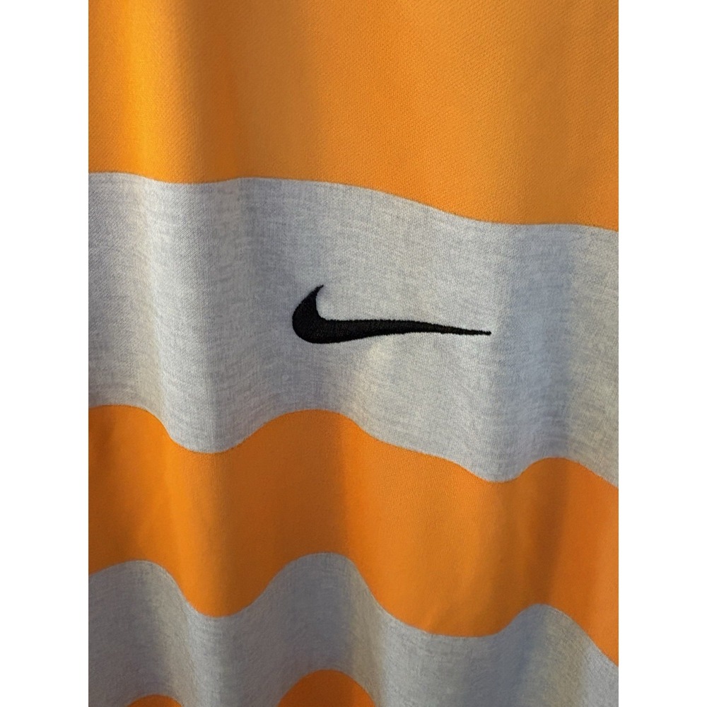 Nike Golf Men's Dri-Fit Golf Polo  - Orange Gray Stripe- Standard Fit - Size 2XL - Picture 2 of 9